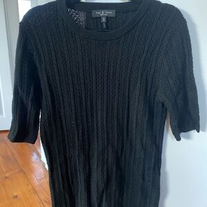 Rag & Bone Black Textured Knit Top